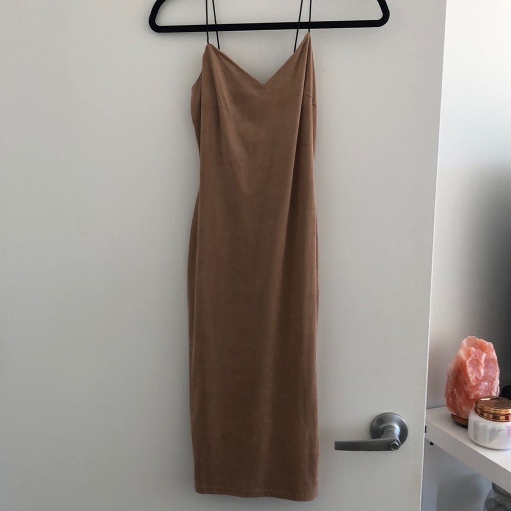 Akira suede camel dress (midi)